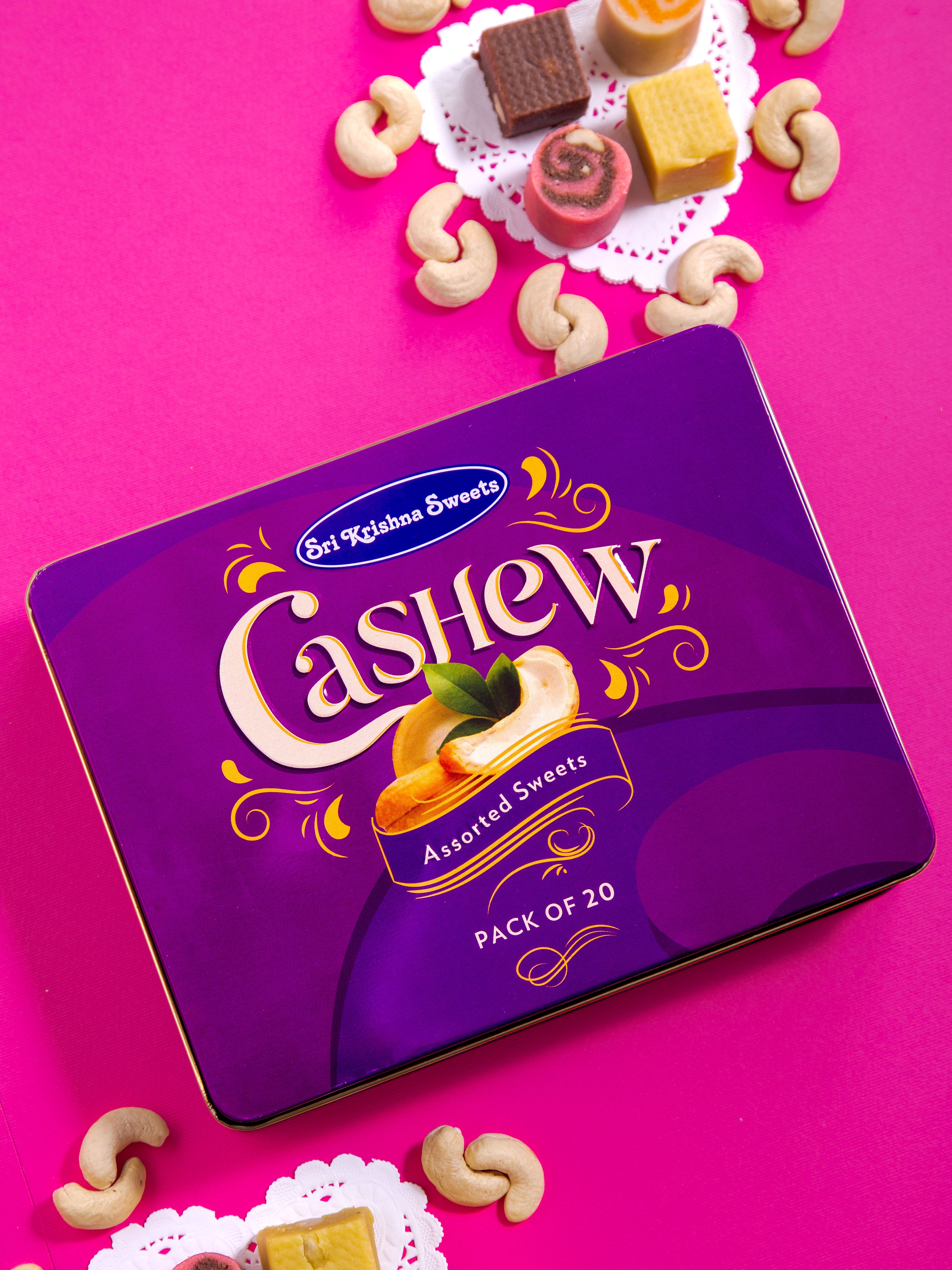 Assorted Cashew Sweets (Pack of 20)